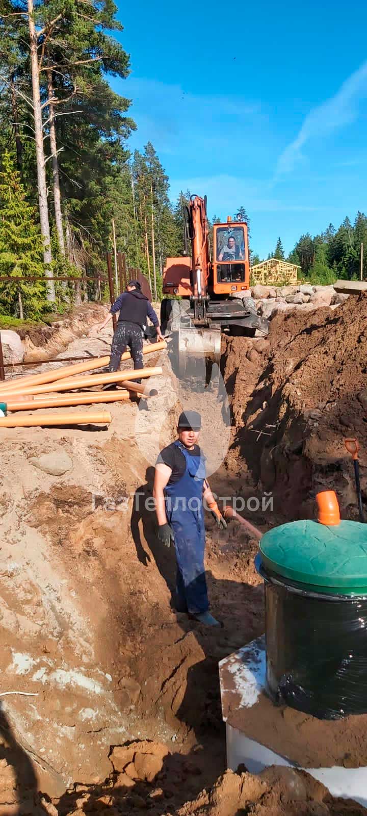 Фото процесса монтажа септика